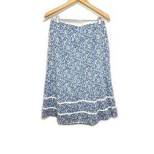 Lanz of Salzburg Floral Midi Skirt Large 100% cotton NWOT prairie cottagecore